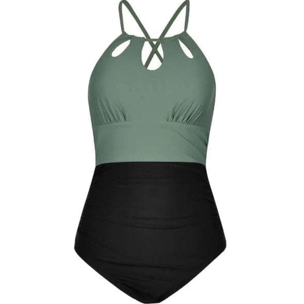 COPY - Ruching High Neck One Piece Swimsuit